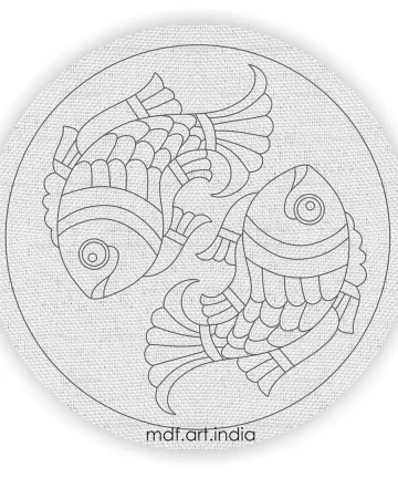 Fish Mandala Pre Marked Canvas
