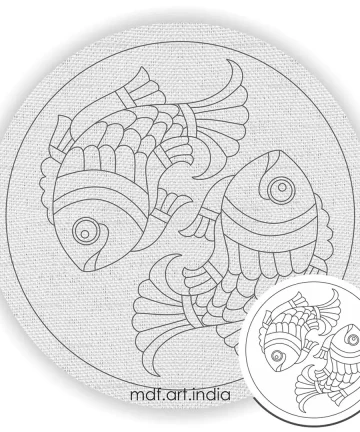 Fish Mandala Pre Marked Canvas