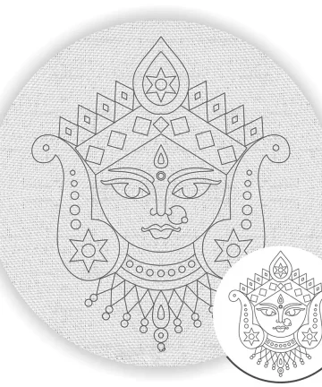 Durga Maa Pre Marked Canvas