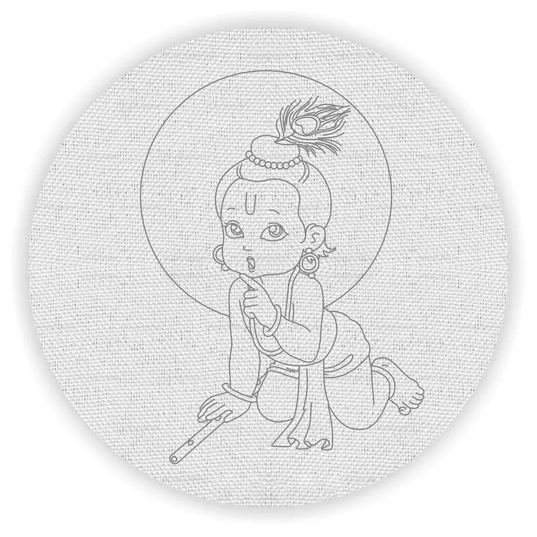 Little Krishna Pre-Marked Canvas