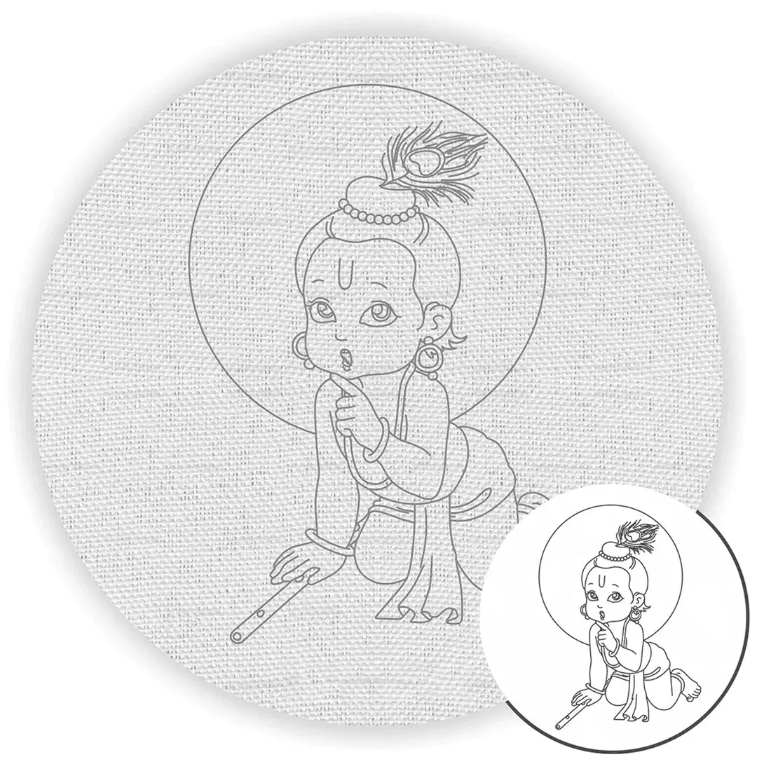 Little Krishna Pre-Marked Canvas