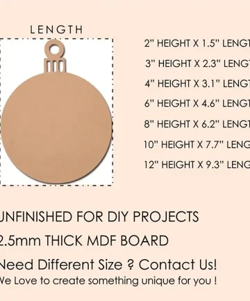 MDF Christmas Blank Bauble