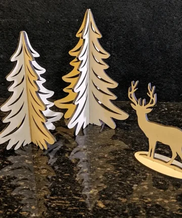MDF Reindeer & Tree Cutout