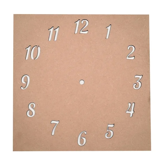 MDF Square Number Clock Base
