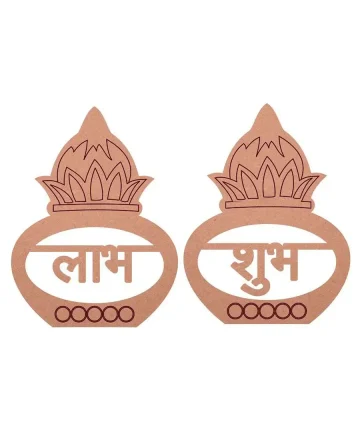 MDF Shubh Labh With Kalash Cutout