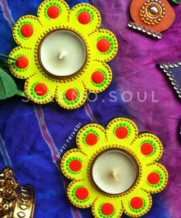 MDF Flower T-Light Holder