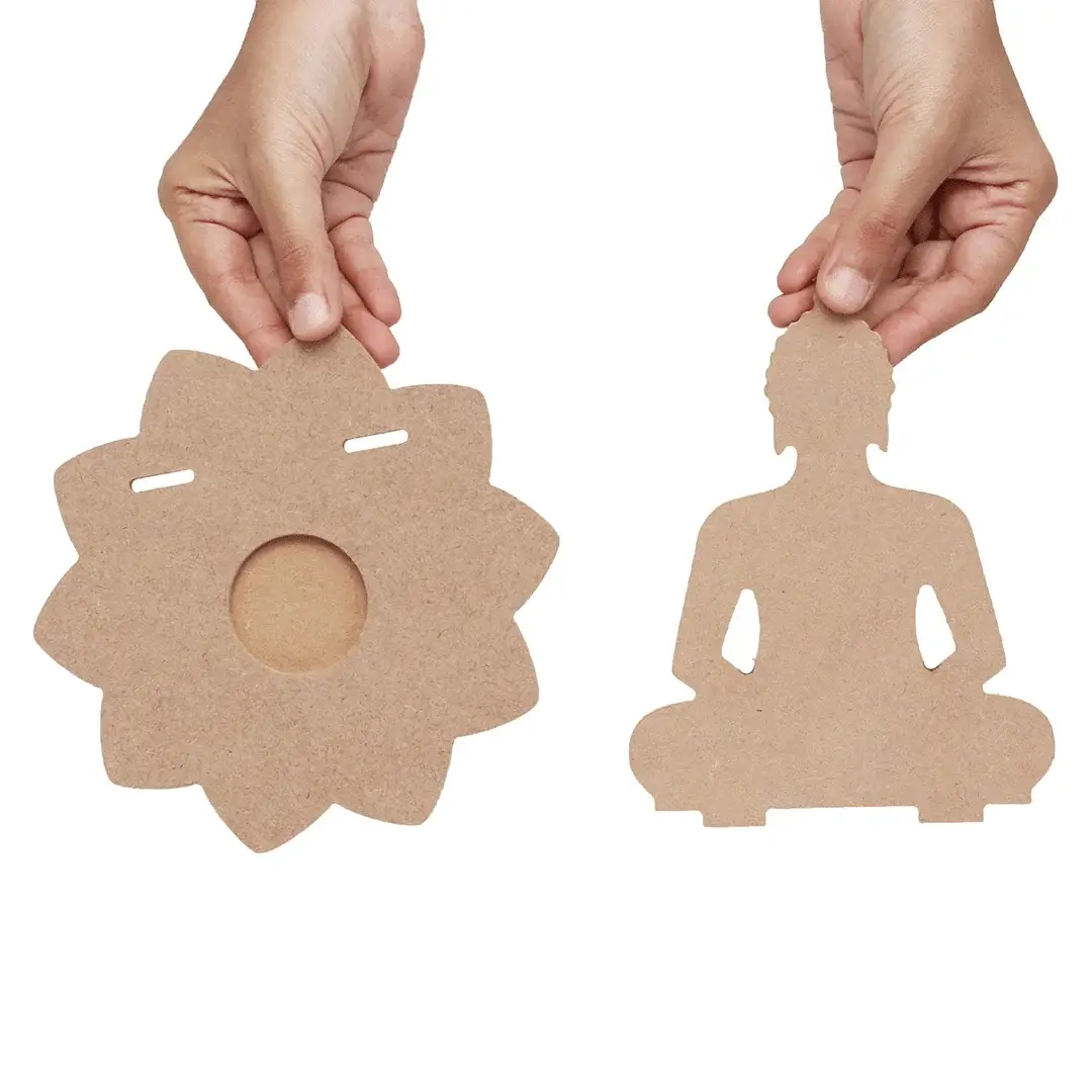 MDF Meditating Buddha With T-Light Candle Holder