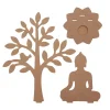 MDF Meditating Buddha Under Tree T-Light Holder