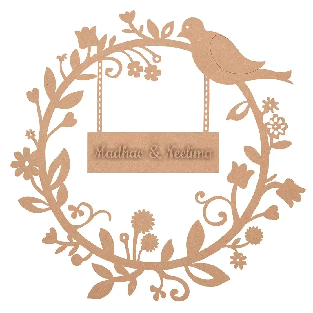 Wooden Name Plate for Home