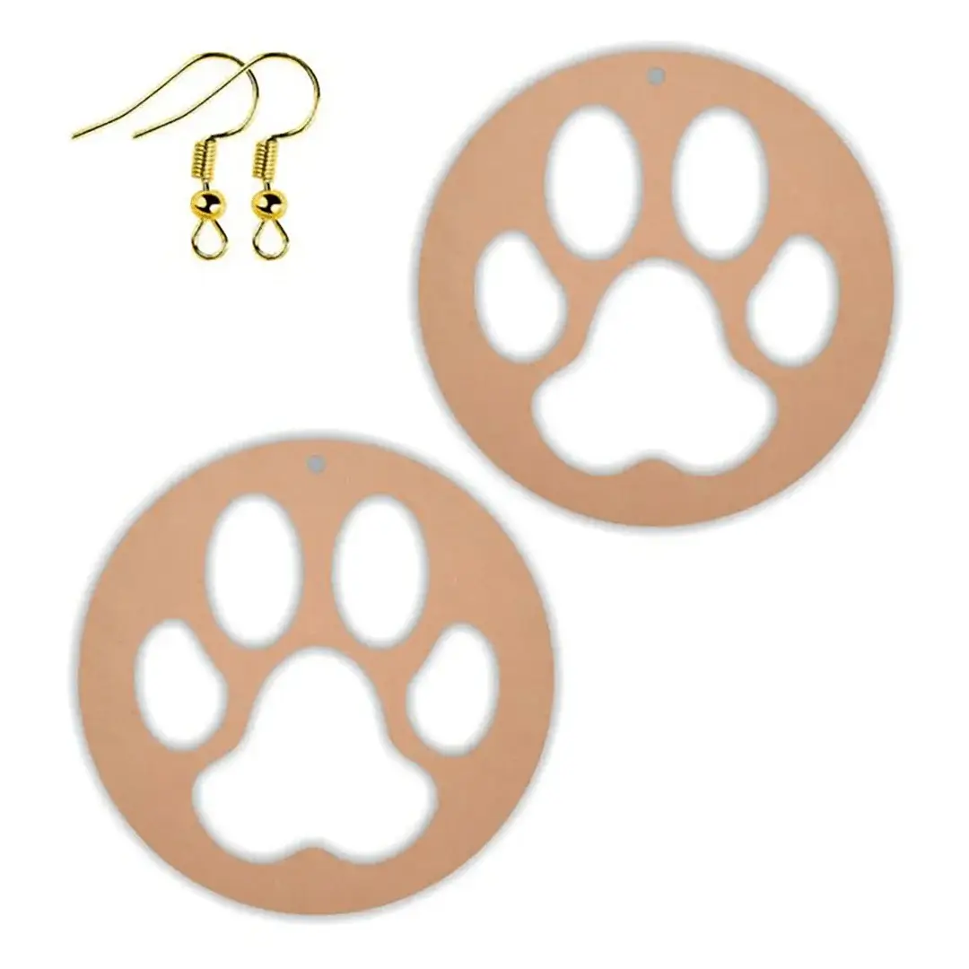 MDF Paw Shape Earring Base MDF Paw Shape Earring Base
