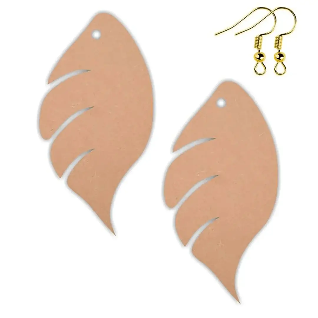 MDF Leaf Shape Earring Base MDF Leaf Shape Earring Base