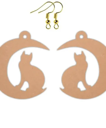 MDF Moon Shape Earring