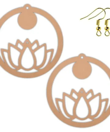MDF Lotus DIY Earring