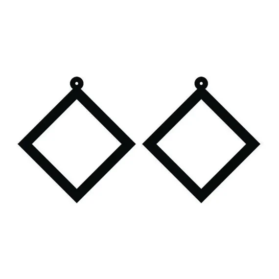 MDF Macrame Geomatric Earring