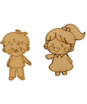 MDF Girl Boy Fridge Magnet