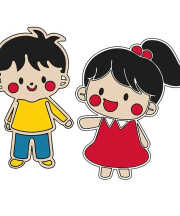 MDF Girl Boy Fridge Magnet