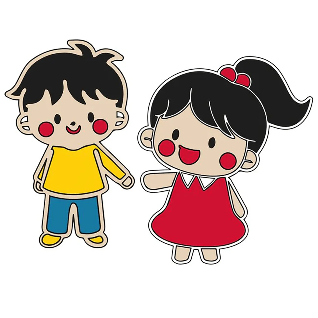 MDF Girl Boy Fridge Magnet