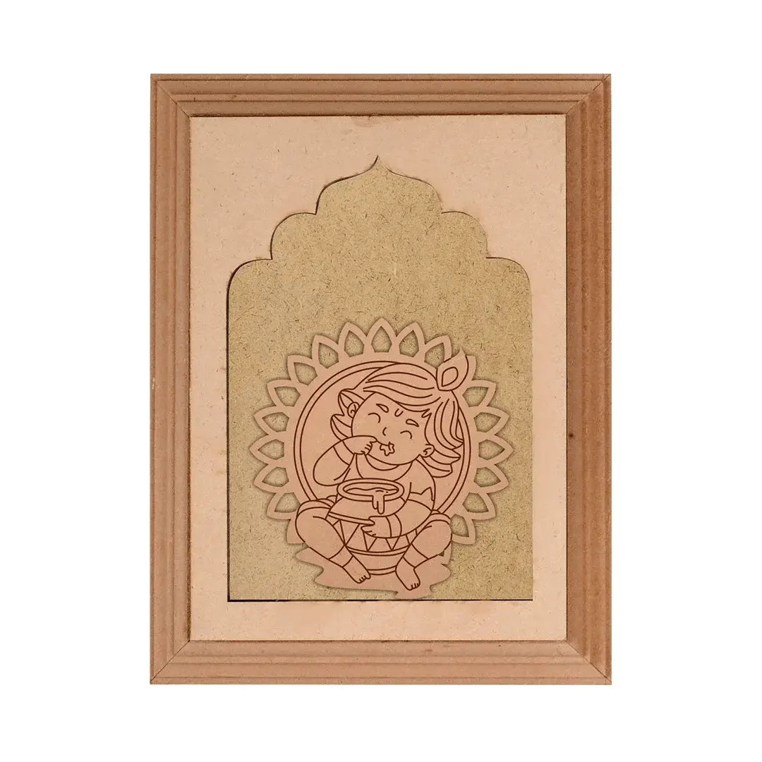 DIY Baby Krishna Designer MDF Plain Jharokha DIY Baby Krishna Designer MDF Plain Jharokha