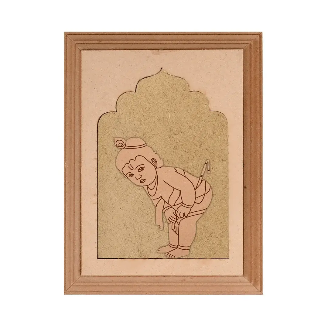 Baby Krishna Designer MDF Plain Jharokha