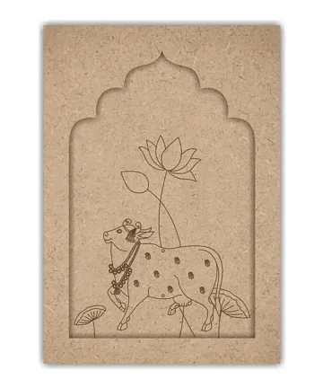 Beautiful Lotus Cow Pre Marked Jharokha