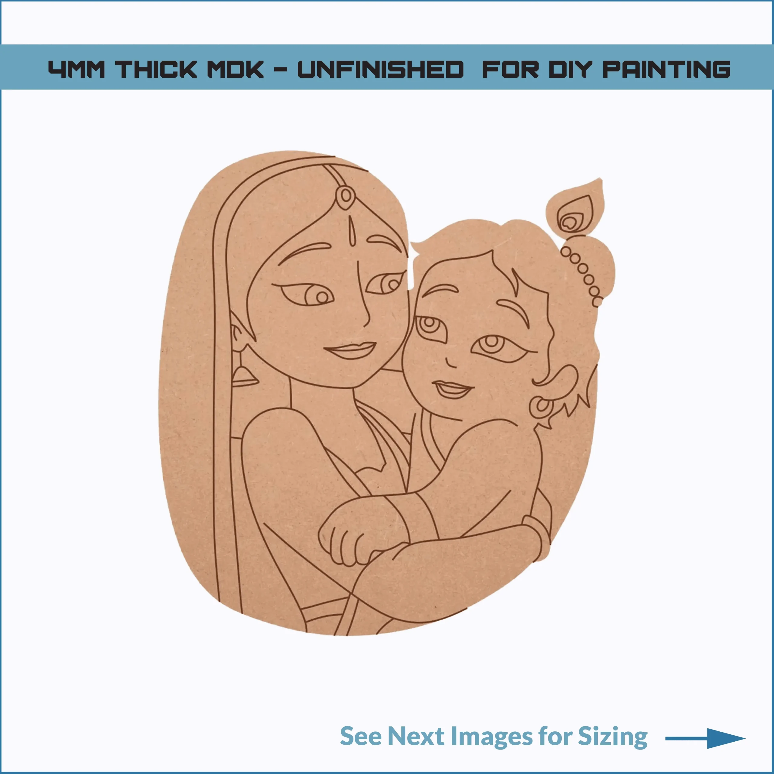 Baby Krishna Pre Marked Cutout