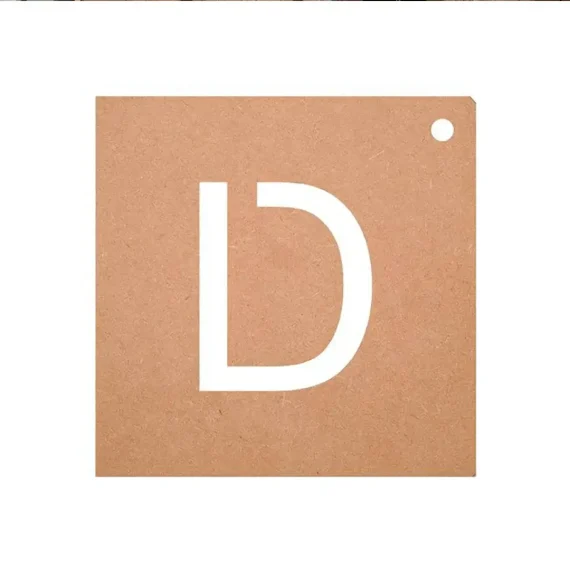 Alphabet Cutout MDF Keychain