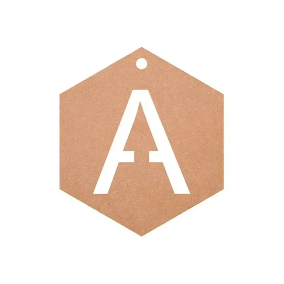 Alphabet Cutout MDF Keychain
