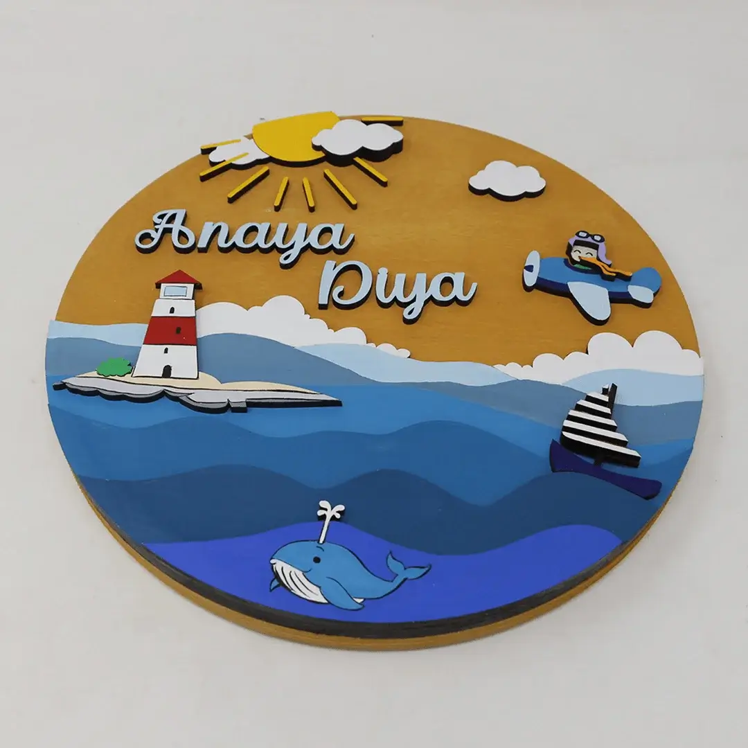 Kids Seashore Theme Nameplate