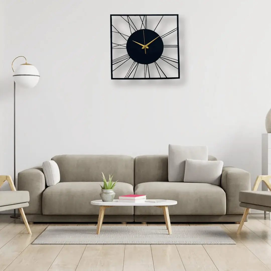 Square Metal Wall Clock