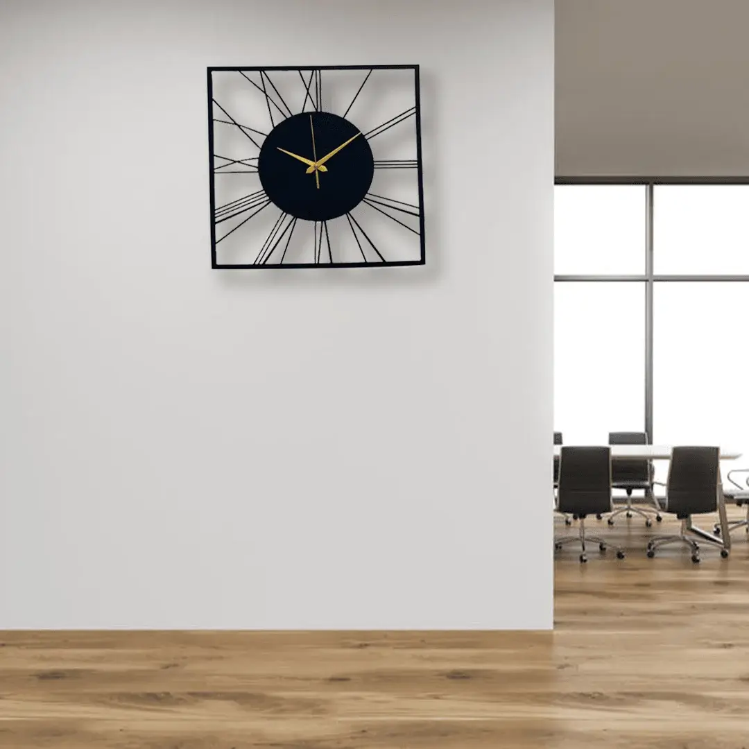Square Metal Wall Clock