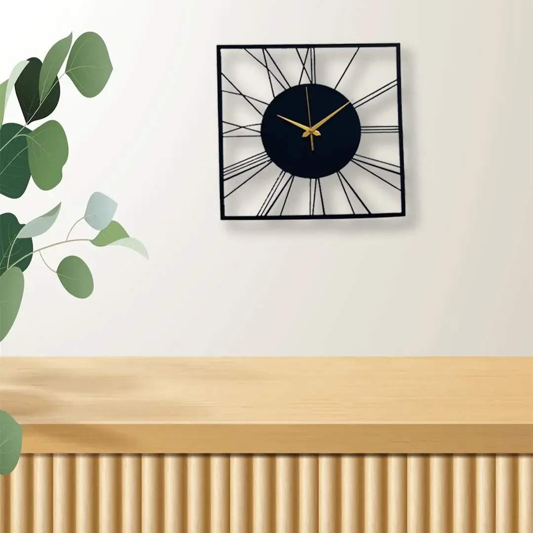 Square Metal Wall Clock