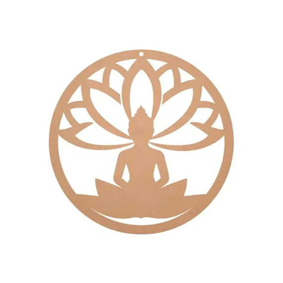 Lord Buddha & Lotus Design MDF Cutout Base for DIY