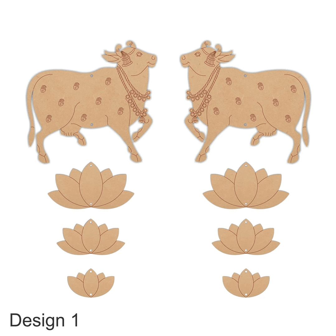 MDF Pichwai Cow Cutout Base