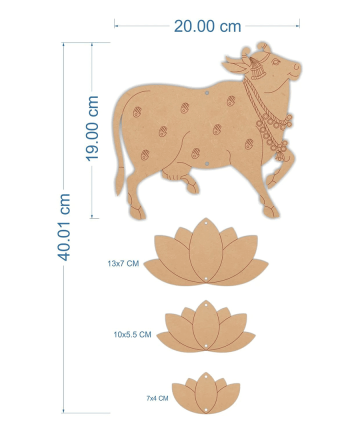 MDF Pichwai Cow Cutout Base