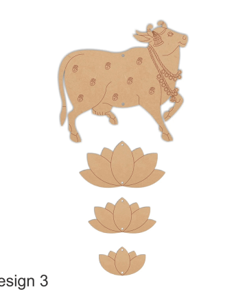 MDF Pichwai Cow Cutout Base