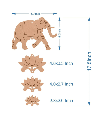 Pichwai Elephant Cutout Base