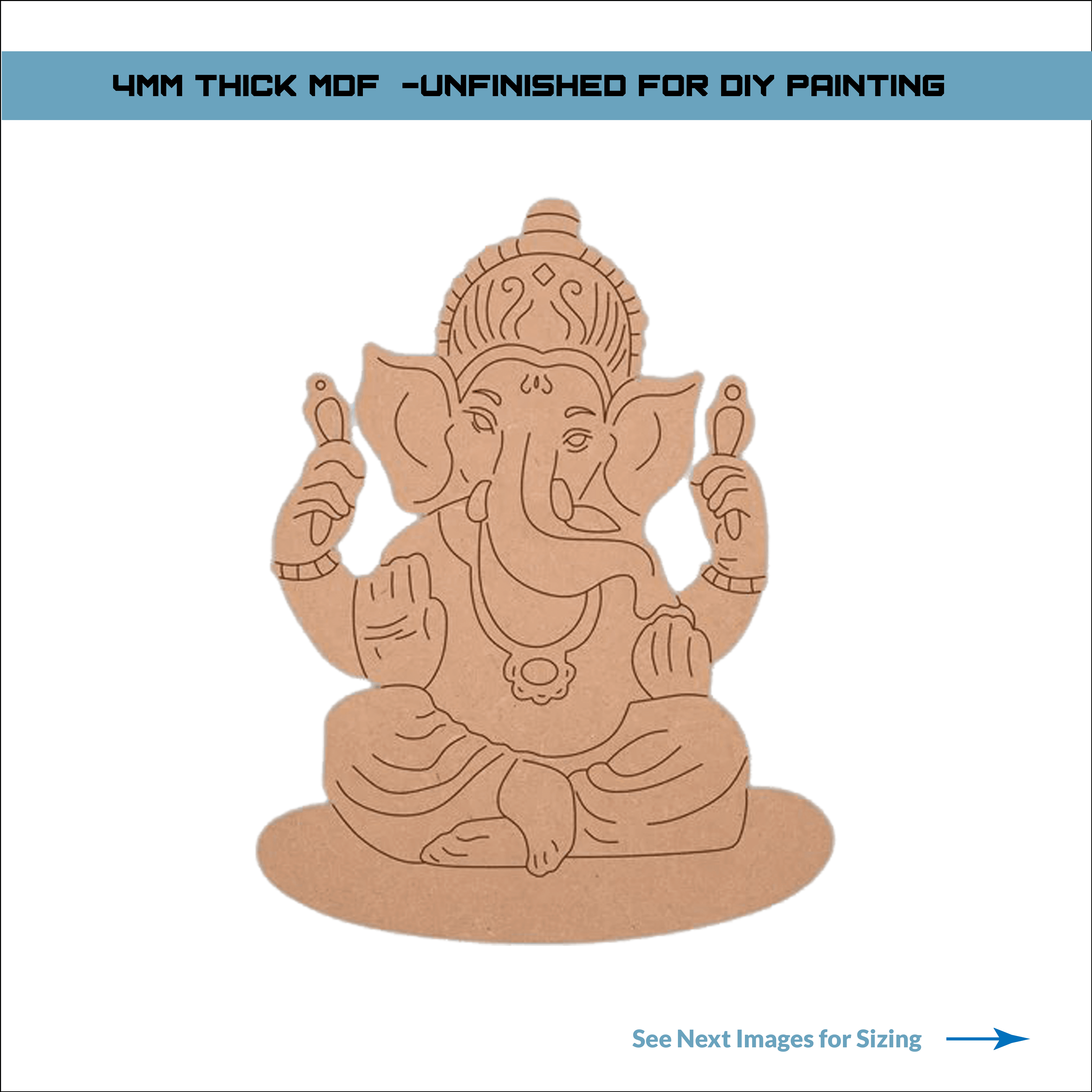 Ganesh Ji MDF Pre-Marked Cutout