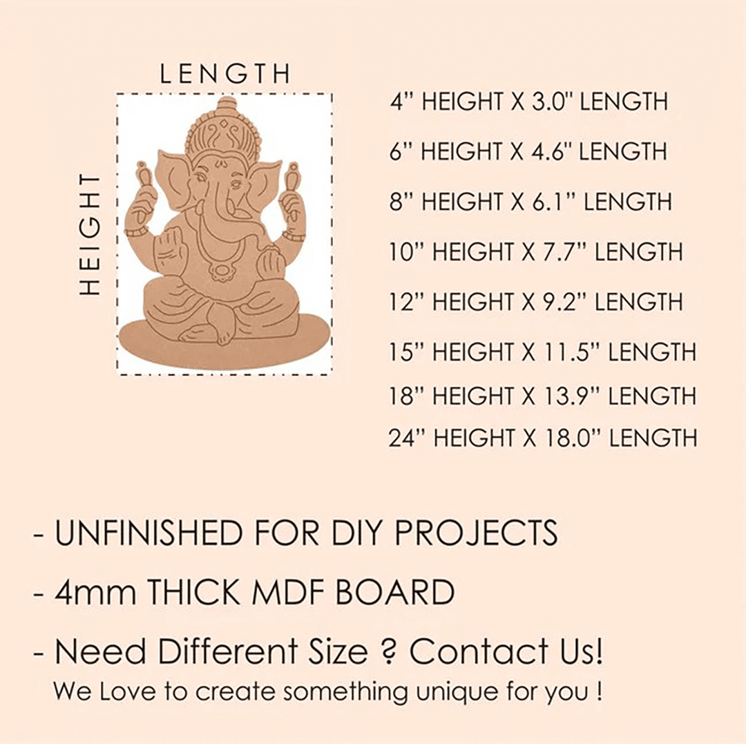 Ganesh Ji MDF Pre-Marked Cutout