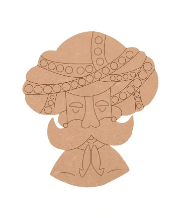 Padharo sa Rajasthani Turban Man DIY MDF Base