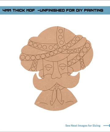 Padharo sa Rajasthani Turban Man DIY MDF Base