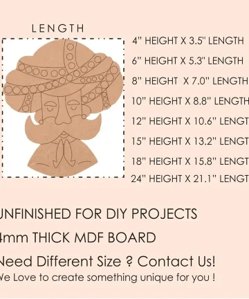 Padharo sa Rajasthani Turban Man DIY MDF Base