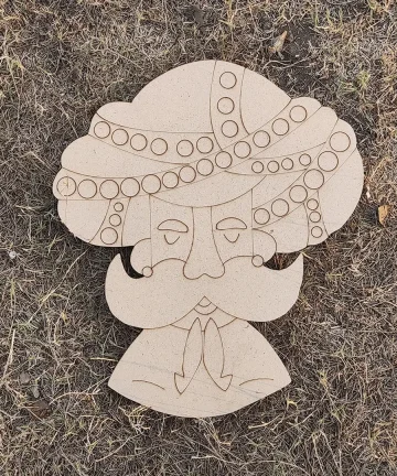 Padharo sa Rajasthani Turban Man DIY MDF Base