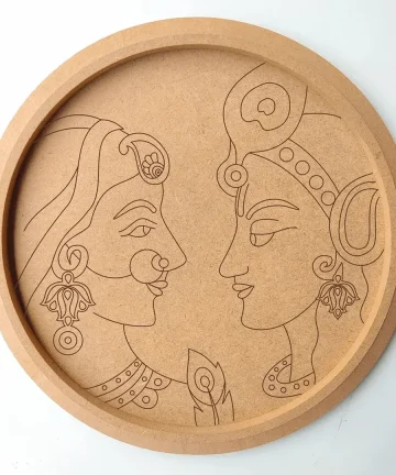 MDF Pre Marked Radhe Krishna Round