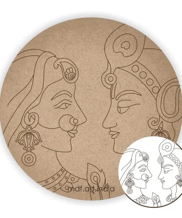 MDF Pre Marked Radhe Krishna Round