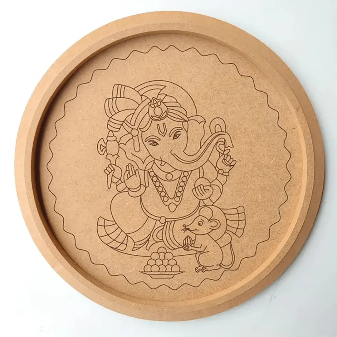 MDF Pre Marked ganesha Round