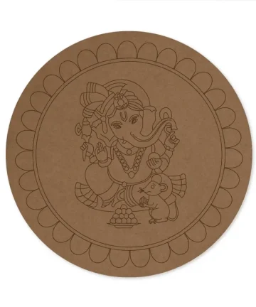MDF Pre Marked ganesha Round