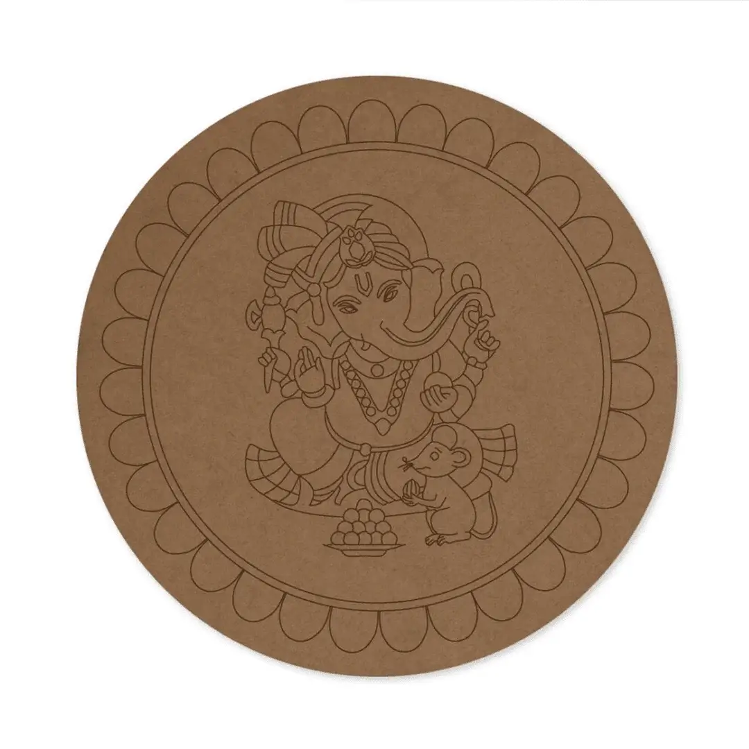 MDF Pre Marked ganesha Round