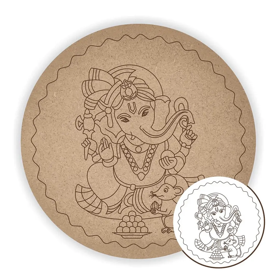 MDF Pre Marked ganesha Round