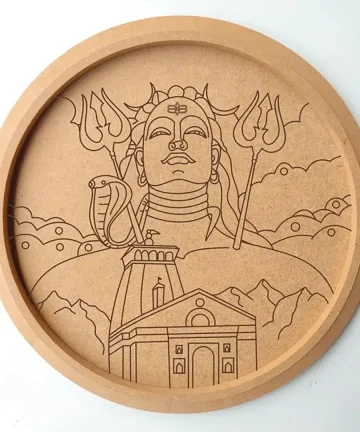 MDF Pre Marked Round Lord Shiva