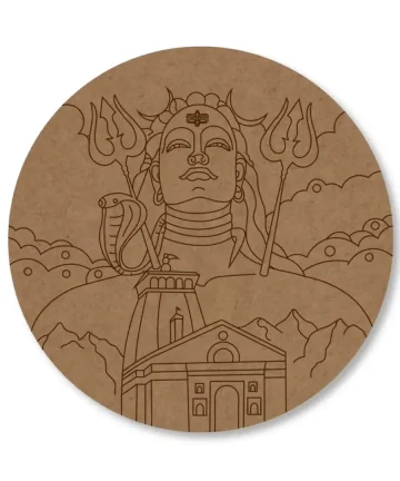 MDF Pre Marked Round Lord Shiva